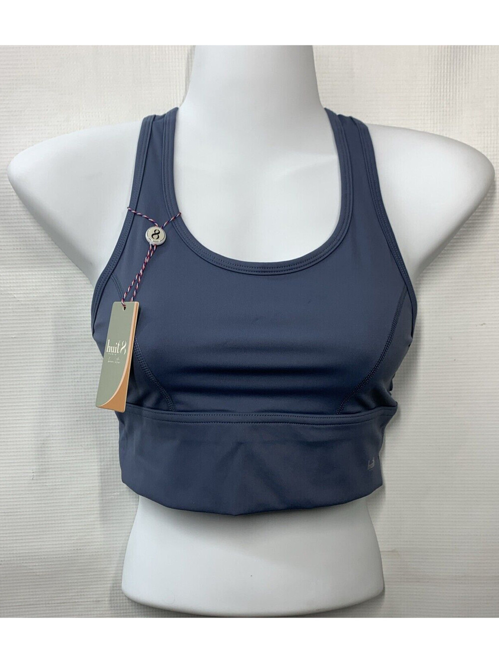 Huit 8 Paris Women's Sports Bra Bien Etre Marine Blue Size XS Wirefree Pull-on